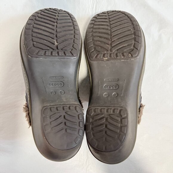 Crocs Cobbler Eva Lined Clog Mule womens 9 brown furry lining block high heel - Picture 9 of 15